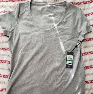 Tommy Hilfiger vneck tshirt gray Large